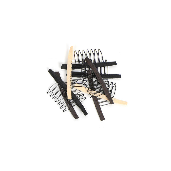50 Pieces Wig Combs Wig Clips Wig Combs to Secure Wig 7-teeth Wig Accessories Tools For Making Wig Caps Wig Comb (Black,50 Pcs)