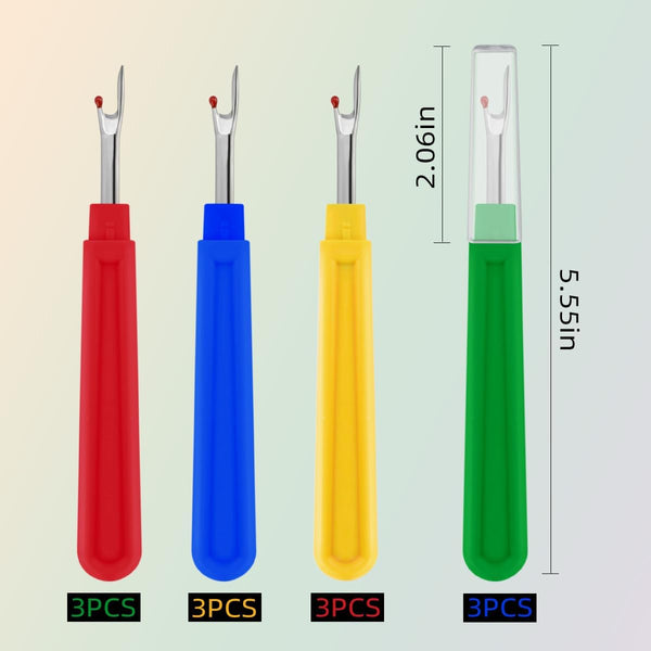12 PCS Seam Ripper Stitch Remover Tool Sewing Thread Removing Seams Rippers Kit Removing Unwanted Hems and Seams Small Thread Cutter for Crafting Handy Embroidery Removing Tools Scissors Unpicker