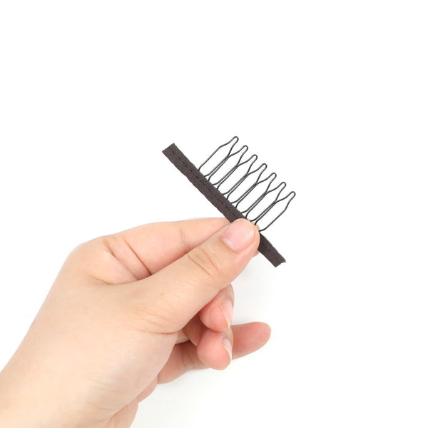 50 Pieces Wig Combs Wig Clips Wig Combs to Secure Wig 7-teeth Wig Accessories Tools For Making Wig Caps Wig Comb (Black,50 Pcs)