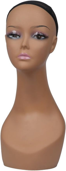 4 Pcs Lifelike Female Plastic Mannequin Head Wig Stand Realistic Wig Display Head Props