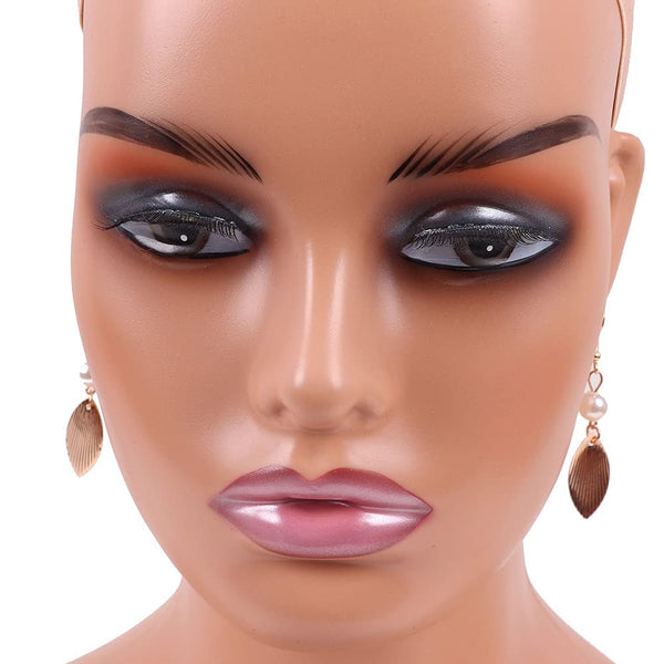 Realistic Female Mannequin Head with Shoulder for Display - Manikin Head with Shoulder for Wig/Jewelry/Makeup/Hat/Sunglass Display (Light Brown)