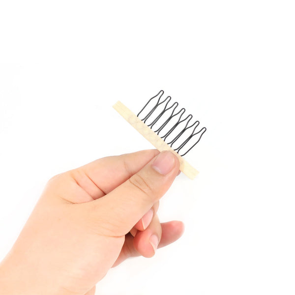 50 Pieces Wig Combs Wig Clips Wig Combs to Secure Wig 7-teeth Wig Accessories Tools For Making Wig Caps Wig Comb (Black,50 Pcs)