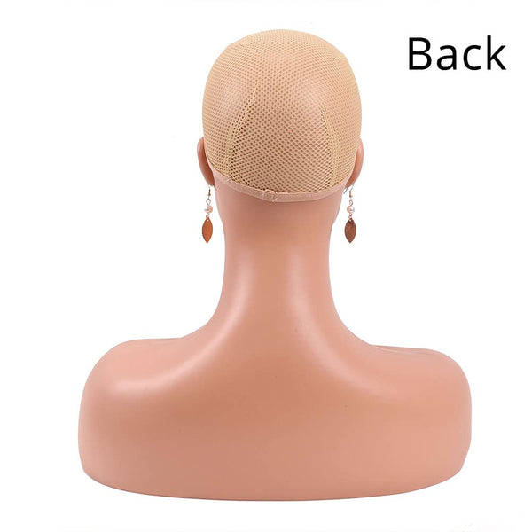 Realistic Female Mannequin Head with Shoulder for Display - Manikin Head with Shoulder for Wig/Jewelry/Makeup/Hat/Sunglass Display (Light Brown)