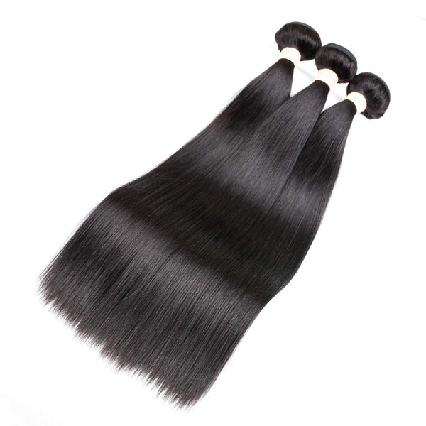 Body Wave 3 Bundles with Frontal Human Hair Bundles with Lace Frontal (18 20 22+18, Natural Black) Brazilian Body Wave Hair Virgin Hair Ear to Ear 13x4 Frontal Natural Black