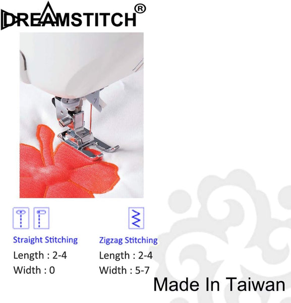 DREAMSTITCH Snap On 7mm Open Toe Foot Appliqué Presser Foot for Brother, Babylock, Singer, Babylock, Elna, Janome, Juki and More Sewing Machine ALT: 40080962, 718W, JU-5900-01Z