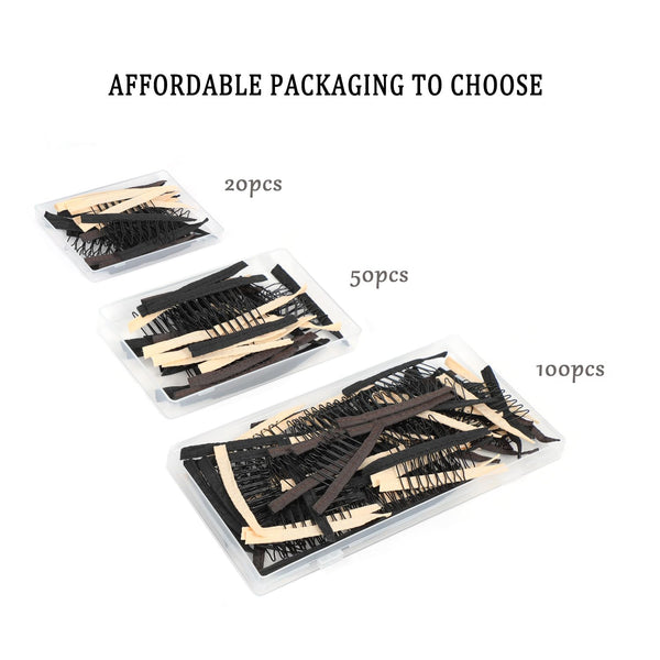50 Pieces Wig Combs Wig Clips Wig Combs to Secure Wig 7-teeth Wig Accessories Tools For Making Wig Caps Wig Comb (Black,50 Pcs)