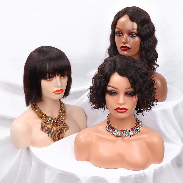 Realistic Female Mannequin Head with Shoulder for Display - Manikin Head with Shoulder for Wig/Jewelry/Makeup/Hat/Sunglass Display (Light Brown)