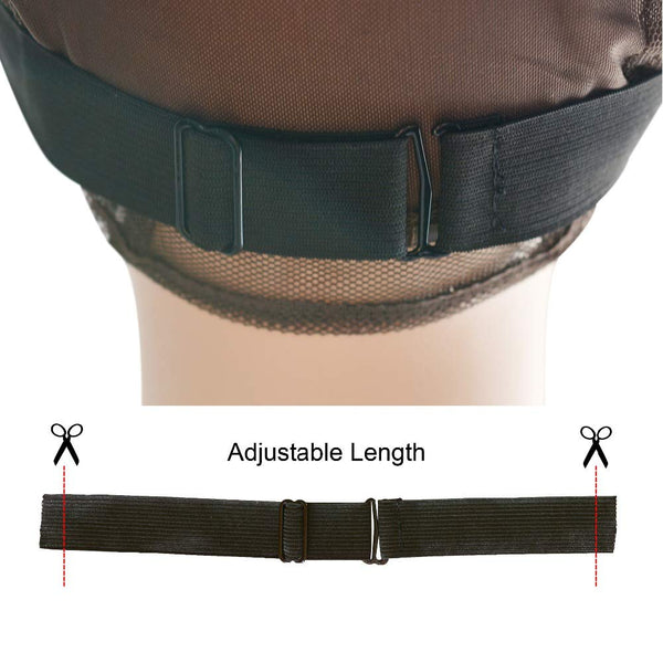 YANTAISIYU 5 Pieces Black Adjustable Wig Elastic Bands Adjustable Elastic Wig Straps for Making Wig Cap Accessories (2.5cm)