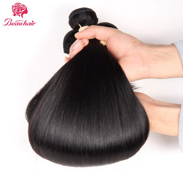 Body Wave 3 Bundles with Frontal Human Hair Bundles with Lace Frontal (18 20 22+18, Natural Black) Brazilian Body Wave Hair Virgin Hair Ear to Ear 13x4 Frontal Natural Black