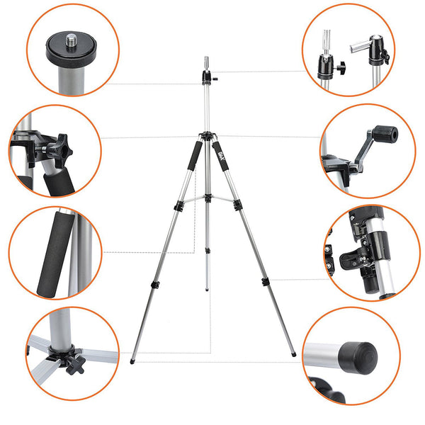 GEXWORLDWIDE GEX 63" Heavy Duty Mannequin Tripod Stand for Wig Cosmetology Training Practice Doll Manikin Head Tripod Wig Stand With Travel Bag (Silver)