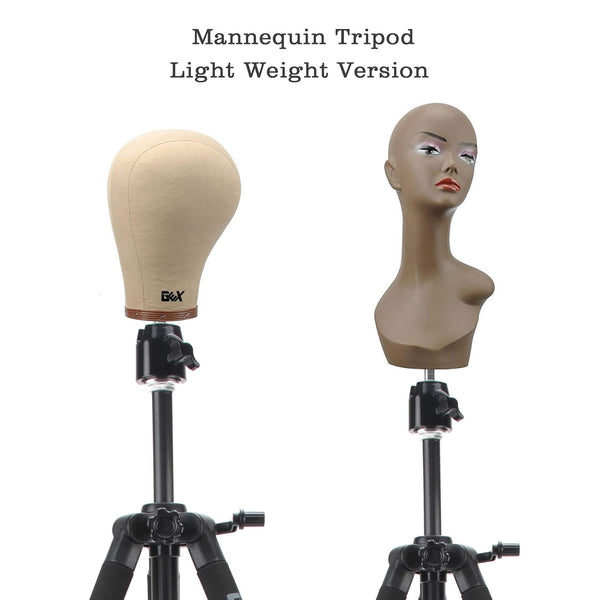 GEXWORLDWIDE GEX 55" Mannequin Tripod Stand Canvas Block Training Doll Manikin Head Wig Stand for Cosmetology Hairdressing (Rose Gold)