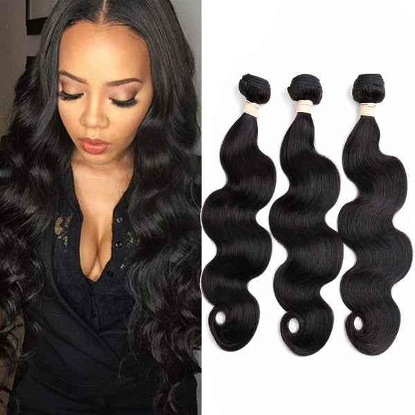 Body Wave 3 Bundles with Frontal Human Hair Bundles with Lace Frontal (18 20 22+18, Natural Black) Brazilian Body Wave Hair Virgin Hair Ear to Ear 13x4 Frontal Natural Black