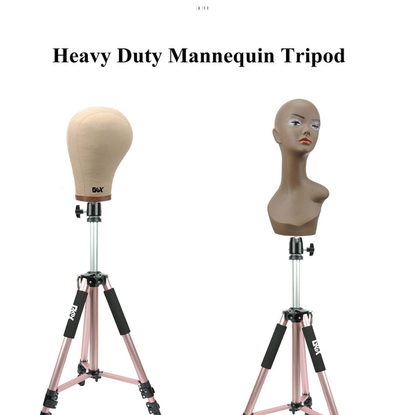 GEXWORLDWIDE GEX 63" Heavy Duty Mannequin Tripod Stand for Wig Cosmetology Training Practice Doll Manikin Head Tripod Wig Stand With Travel Bag (Silver)
