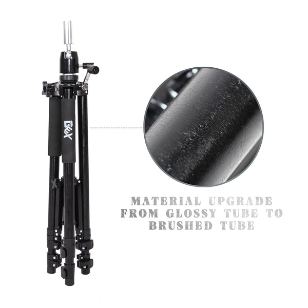 GEXWORLDWIDE GEX 63" Heavy Duty Mannequin Tripod Stand for Wig Cosmetology Training Practice Doll Manikin Head Tripod Wig Stand With Travel Bag (Silver)