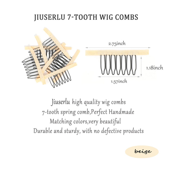 50 Pieces Wig Combs Wig Clips Wig Combs to Secure Wig 7-teeth Wig Accessories Tools For Making Wig Caps Wig Comb (Black,50 Pcs)