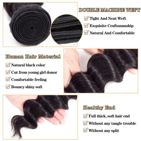 12A Grade Brazilian Virgin Hair Straight 3 Bundles with Closure (18 20 22+16"Closure) 100% Unprocessed Virgin Brazilian Remy Straight Human Hair Bundles with Lace Closure Natural Color