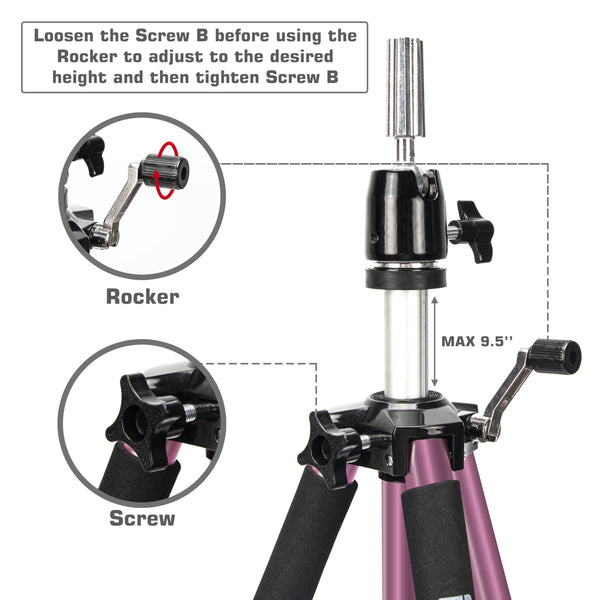 GEXWORLDWIDE GEX 63" Heavy Duty Mannequin Tripod Stand for Wig Cosmetology Training Practice Doll Manikin Head Tripod Wig Stand With Travel Bag (Silver)