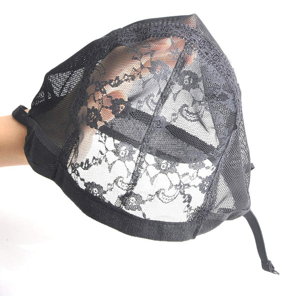 5 Pieces/lot Weave Lace Wig Cap Black for Women for Making Wigs with Adjustable Strap on the back Weaving Cap one Size Glueless Wig Caps Accessories Ross Beauty (Wig Cap)