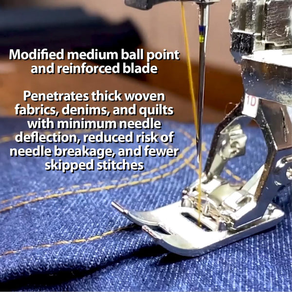 SCHMETZ Jean & Denim Sewing Machine Needles - Precision Needles for Heavy Fabric, Size 110/18, 5-Needle Cards, Pack of 5