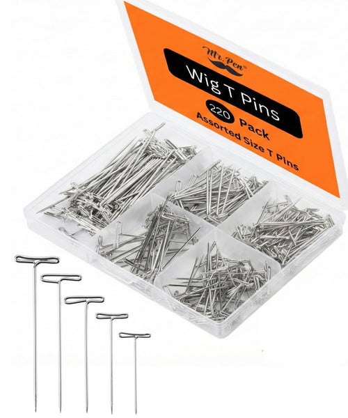 Mr. Pen- T-Pins, 220 Pack, 5 Sizes, Straight Wigs Pins, Sewing T-Pins for Blocking Knitting, Wig Making and Crafts, Sewing & Office Wall
