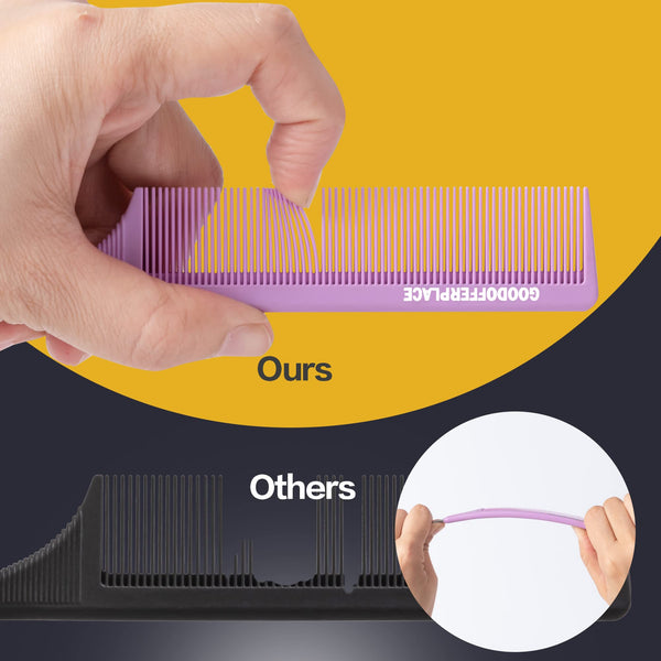 4 PCS Rat Tail Combs Parting Rattail Combs Teasing Fine Tooth Comb with Metal Pick for Curly Hair,Detangling Combs for Women,Parting Combs for Braiding,Styling Hair(Black)