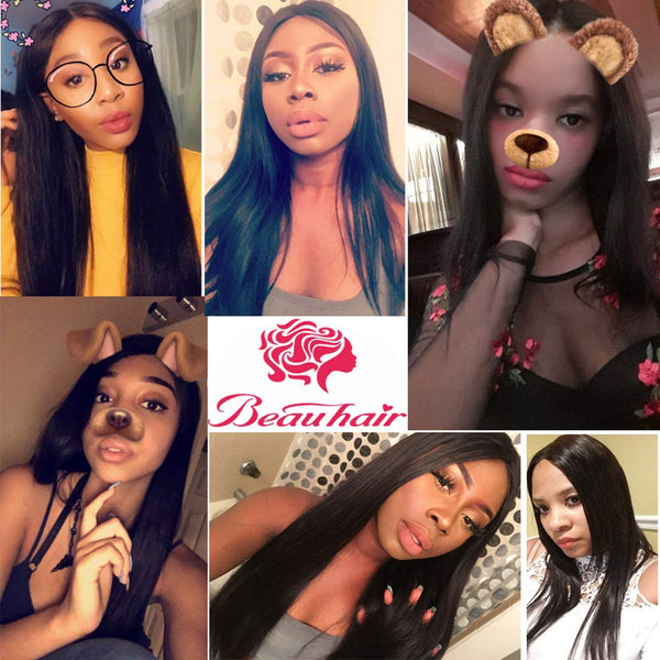 Body Wave 3 Bundles with Frontal Human Hair Bundles with Lace Frontal (18 20 22+18, Natural Black) Brazilian Body Wave Hair Virgin Hair Ear to Ear 13x4 Frontal Natural Black