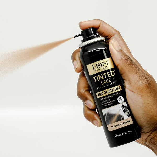 EBIN NEW YORK Tinted Lace Spray Cool Deep Brown | Quick Dry, Water Resistant & High Pigment Lace Tint for Wig | Even Spray, No Residue & Natural Finish | 2.7 Fl Oz