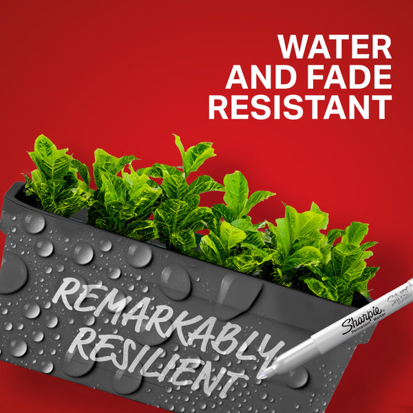 Sharpie 39109PP Metallic Permanent Markers Fine Point Silver 4 Count