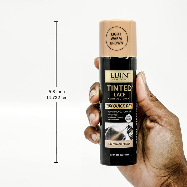 EBIN NEW YORK Tinted Lace Spray Cool Deep Brown | Quick Dry, Water Resistant & High Pigment Lace Tint for Wig | Even Spray, No Residue & Natural Finish | 2.7 Fl Oz