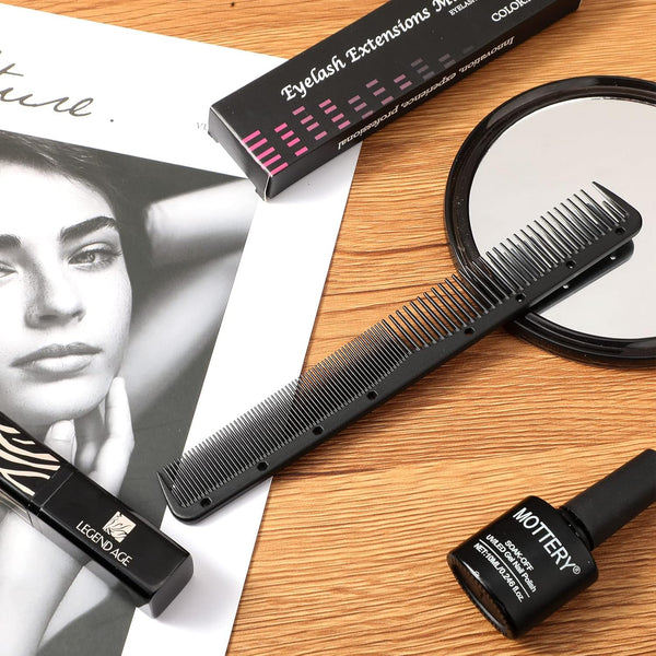 Leinuosen 12 Pcs Carbon Fine Cutting Comb for Salon Hairdressing, Heat Resistant Barber Comb (Black)