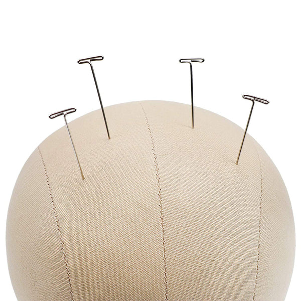 GEX 20"-24" Cork Canvas Block Head Mannequin Head Wig Display Styling Head With Mount Hole (Light Brown, 22")