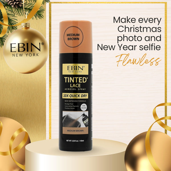 EBIN NEW YORK Tinted Lace Spray Cool Deep Brown | Quick Dry, Water Resistant & High Pigment Lace Tint for Wig | Even Spray, No Residue & Natural Finish | 2.7 Fl Oz