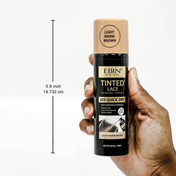 EBIN NEW YORK Tinted Lace Spray Cool Deep Brown | Quick Dry, Water Resistant & High Pigment Lace Tint for Wig | Even Spray, No Residue & Natural Finish | 2.7 Fl Oz