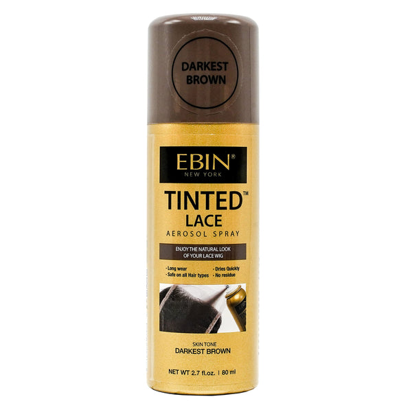 EBIN NEW YORK Tinted Lace Spray Cool Deep Brown | Quick Dry, Water Resistant & High Pigment Lace Tint for Wig | Even Spray, No Residue & Natural Finish | 2.7 Fl Oz