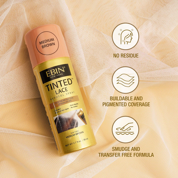 EBIN NEW YORK Tinted Lace Spray Cool Deep Brown | Quick Dry, Water Resistant & High Pigment Lace Tint for Wig | Even Spray, No Residue & Natural Finish | 2.7 Fl Oz