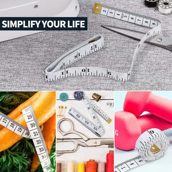 FF Elaine 24 Pcs Double-Scale 60-Inch/150cm Soft Tape Measure Ruler Bulk for Sewing Tailor Cloth Weight Loss Medical Body Measurement Sewing Supplies Knitting Projects - 6 Colors
