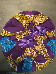 AFRICAN PRINT AND SILK BONNETS