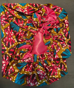 PRINTED AND SILK BONNET