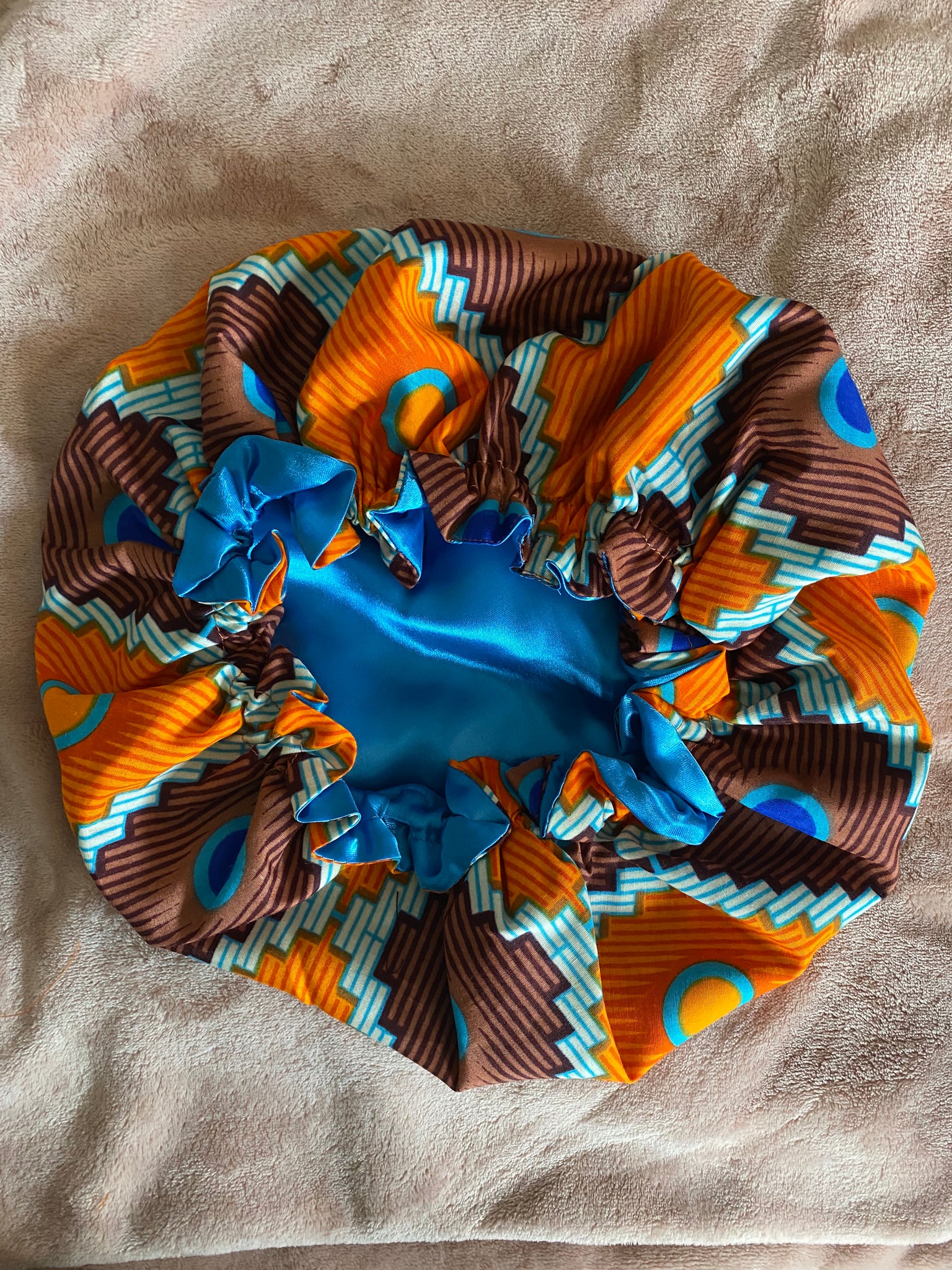 AFRICAN PRINT AND SILK BONNETS