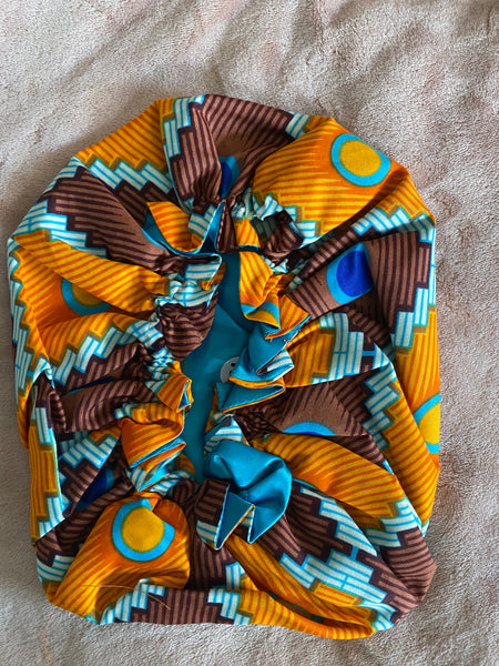 AFRICAN PRINT & SILK BONNETS